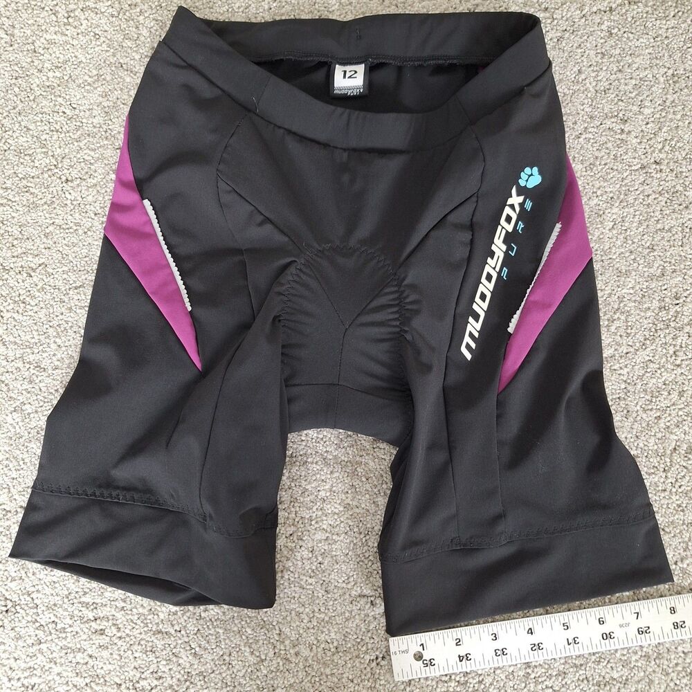 UK12/US8  Muddyfox Pure Padded Cycling Shorts Washed, Not Worn. Black Pink